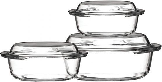 Premier Housewares Casserole Glass Dishes - Set of 3