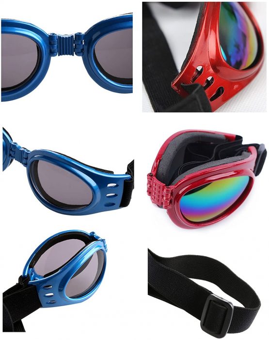 Cestlafit Pet Dog Goggles UV Sunglasses, Windproof Protection Doggie Puppy Sunglasses, Dog Goggles For Large Dog, Red - Image 4