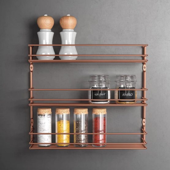 Metaltex 'Pepito 3' 3-Tier Spice Rack, Polytherm Copper, 36 x 8 x 32 cm - Image 3