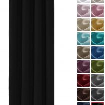 Deconovo Blackout Curtain Material Curtain Eyelet Blackout Thermal Insulated Ring Top Curtain for Bedroom 52"x 63" Black 1 PANEL