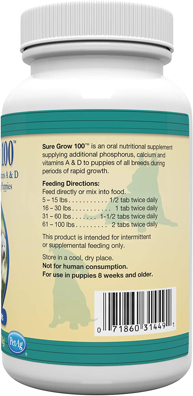 PetAg Sure Grow 100 Puppy Vitamins Calcium & Phosphorus Supplement