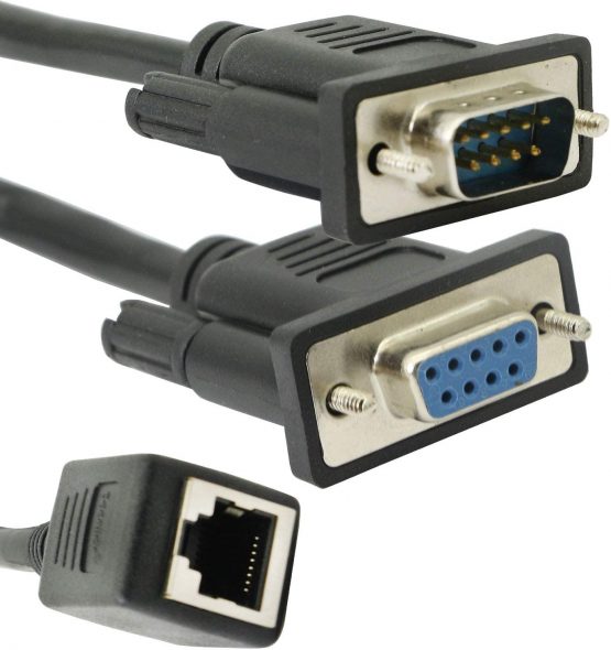 DB9 RS232 to RJ45, DB9 9-Pin Serial Port Female&Male to RJ45 CAT5 CAT6 Ethernet LAN Extend Adapter Cable-2pcs (Cable) - Image 2