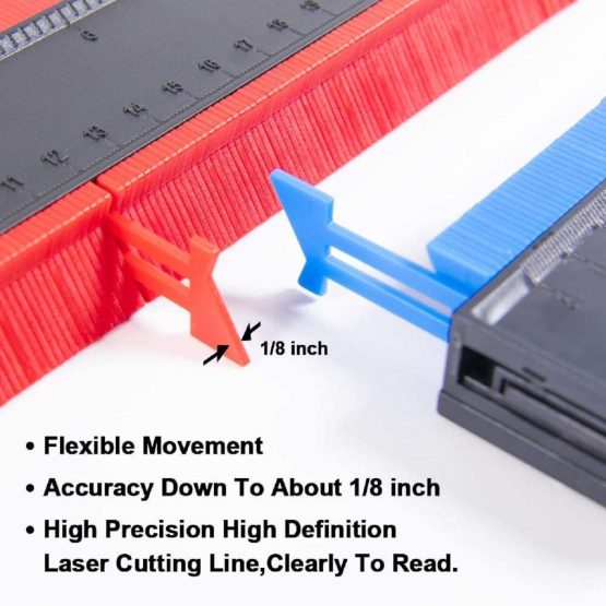 [2 Pack] Contour Gauge Duplicator [5 inch+10inch] Willingood Profile Measuring Tool Plastic Woodworking Shape Tracing Template Contour Copy Duplicator, Circular Frame Profile Gauge Ruled - Image 4