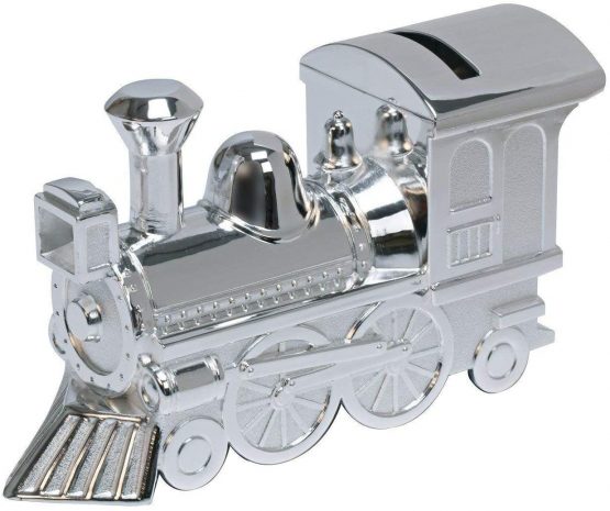 Widdop Bingham Train Money Box, Silver Plated