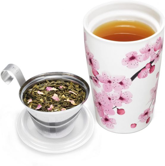 Tea Forte KATI Hanami Cup Ceramic Tea Brewing Cup with Infuser Basket 11.86 oz by Tea Forté - Image 3