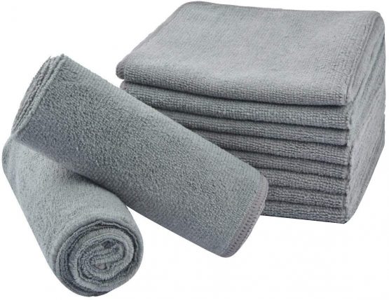 Microfibre Dishcloths Ultra Absorbent Household Cleaning Cloths Reusable Dish Cloths for Kitchen Lint Free Dust Cloths 30cm x 30cm 10Pack Grey