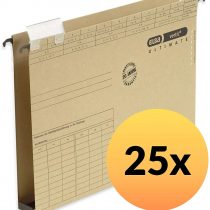 ELBA Vertic Ultimate 100552069 Hanging File with 3 cm Plastic Base Open Sides Natural Brown Pack of 25
