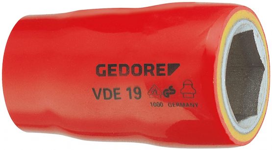 Gedore VDE1919 Socket 1/2 VDE 19,0x56,0mm 6 hex, Silver