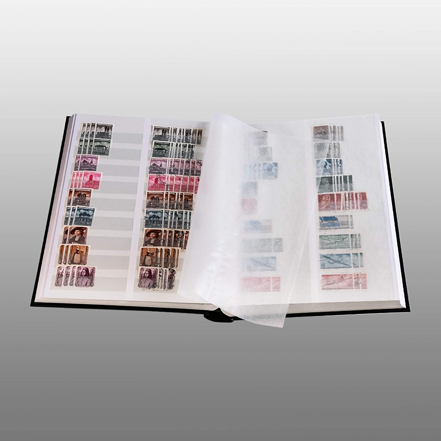 Prophila stamp album (new) 60 white divided sides, padded black cover, 23 x 30,5 cm - Image 4