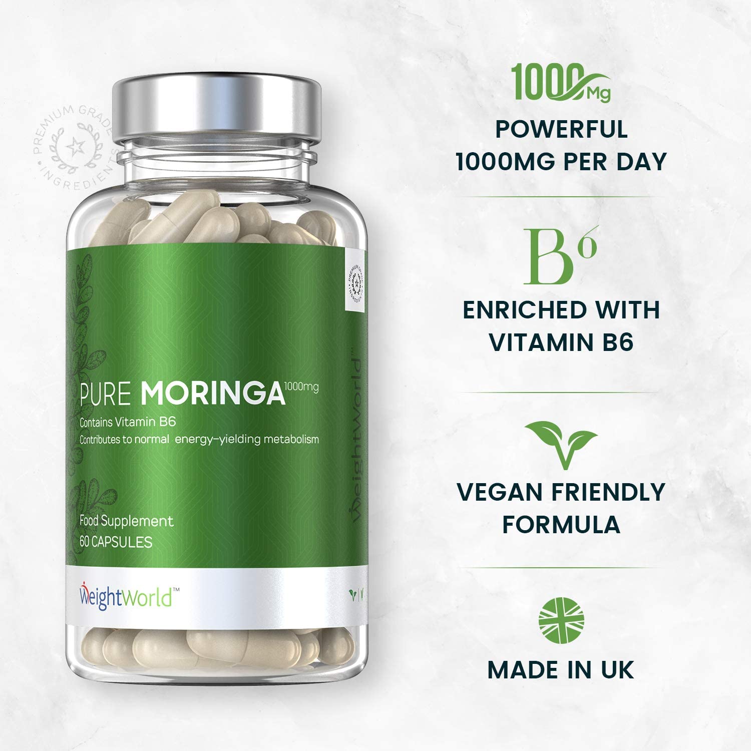 WeightWorld Organic Moringa Capsules, 167 g (Pack of 1) - Image 3