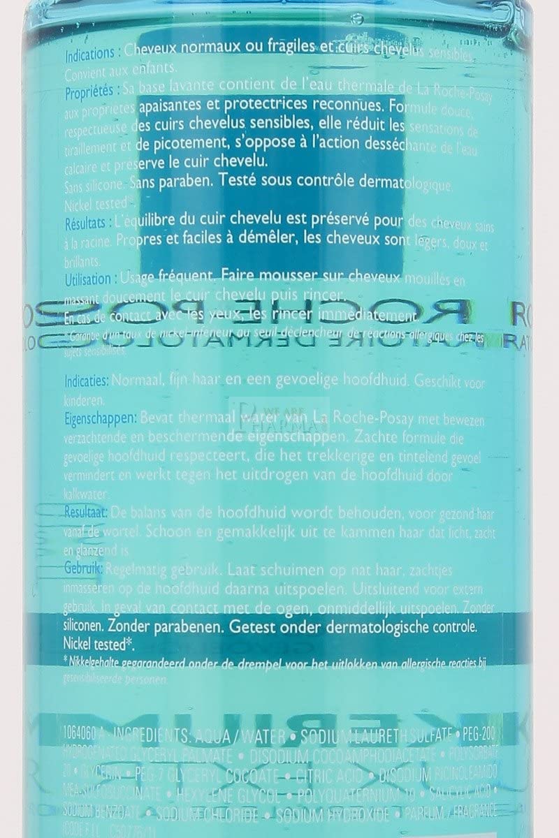 La Roche-Possay Kerium Physiological Soft Gel Shampoo 400 ml, Semitransparente, 400 ml (Pack of 1) - Image 2