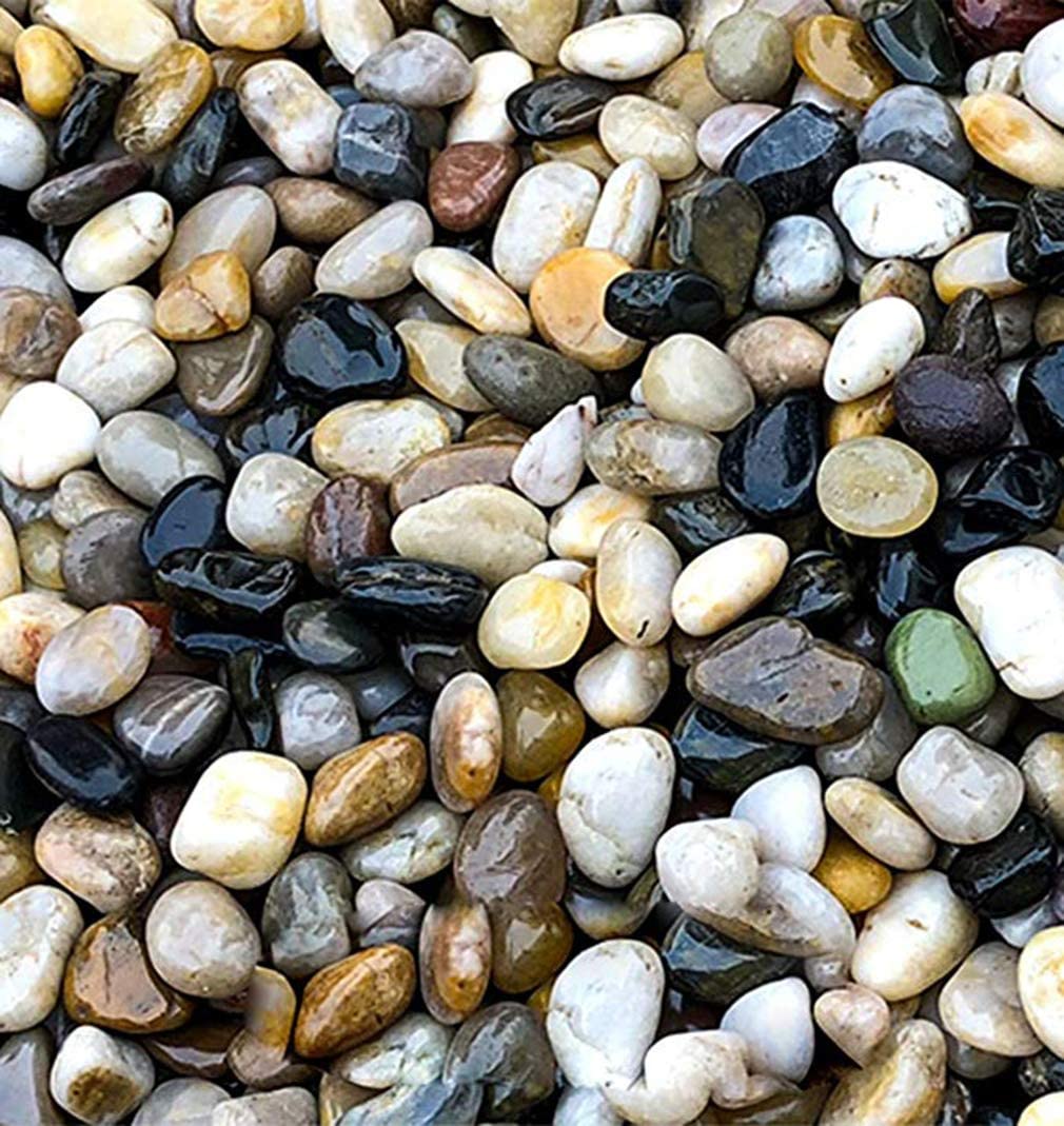 Hisredsun 2.1 lb Black Decorative Stones,0.4-1 inch Natural Polished Pebbles for Plant Pots,River Rocks for Landscaping Vase Fillers,Succulents,Aquarium and Garden Decoration - Image 2