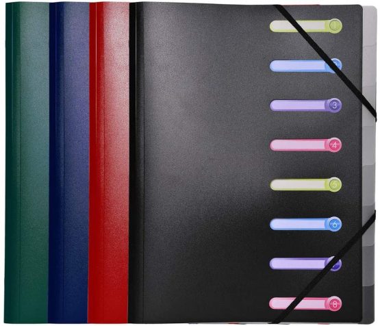 Exacompta PP 500 Rubber 56180E Corner Spannordnungs Portfolio, 3 Hole Punched Index Boxes. Opaque DIN A4 Pockets (Random Color) - Image 4