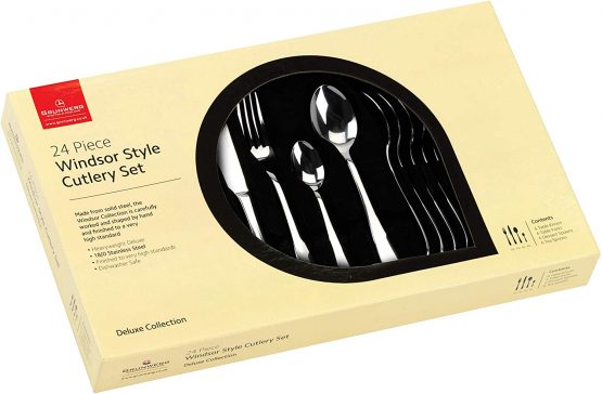 Windsor Boxed Cutlery Set, Mirror, 24-Piece