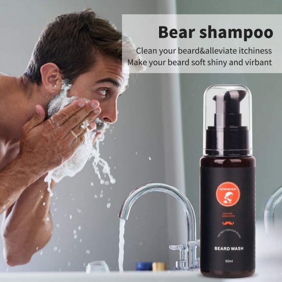 Beard Grooming Kit 2x Beard Oil, Beard Balm, Beard Wash, Beard Brush, Beard Comb,Mustache Scissors Beard Care Unique Gifts for Men Beard Kit Growth & Trimming Kit - Image 4