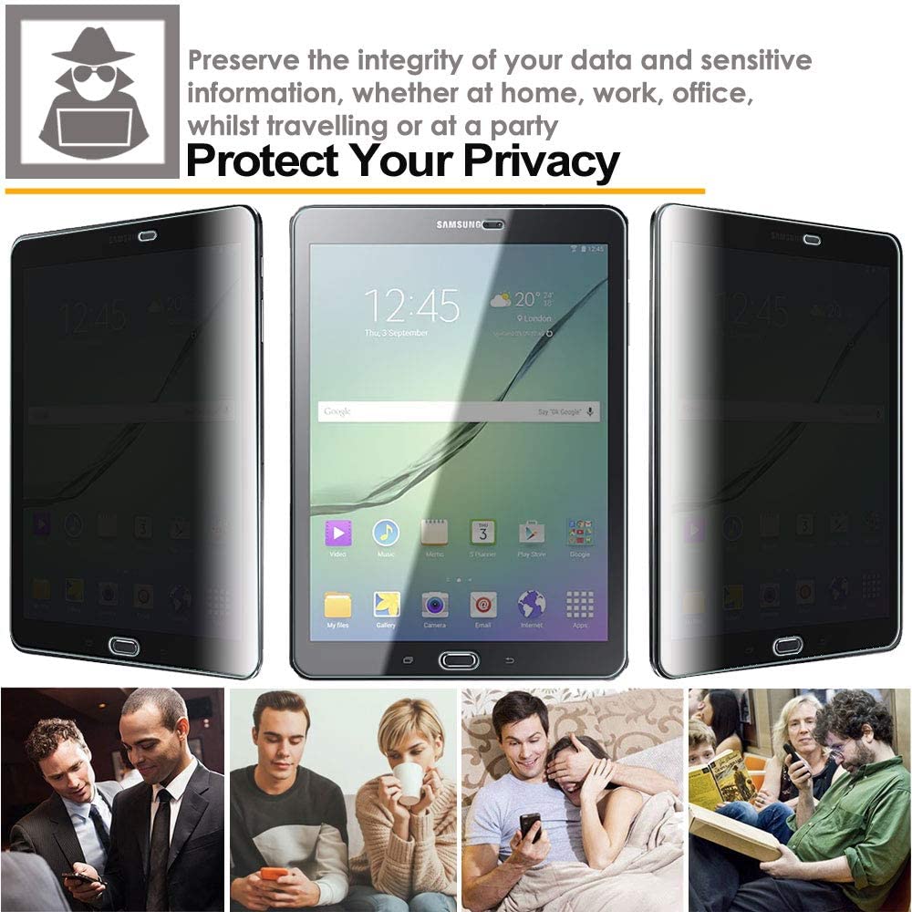 TECHGEAR Anti Spy Screen Protector Compatible for Samsung Galaxy Tab S3 9.7" (SM-T820 Series) - Image 4