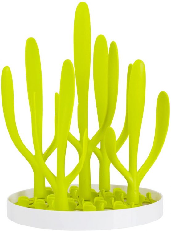 TOMY Boon Sprig Countertop Drying Rack | Stylish Nursery Product to Hold up to 8 Bottles and Sippy Cup Parts| BPA Free, Green