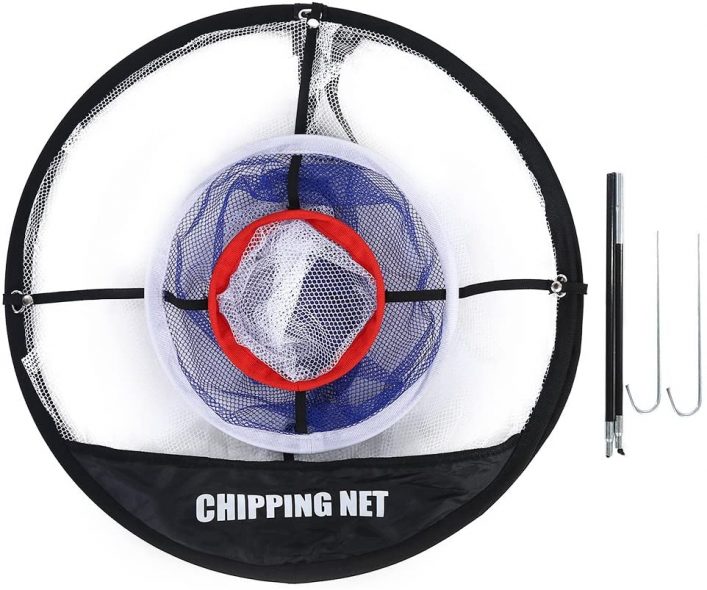 Golfing Target Net Golf Chipping Net Foldable Black Nylon Mesh for