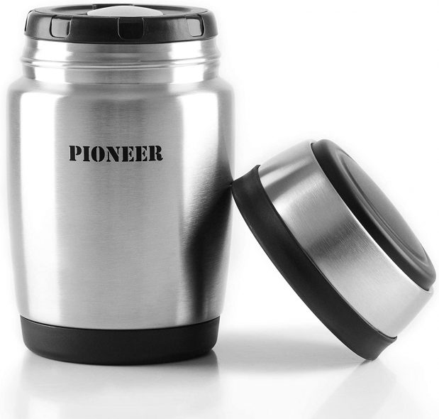 Pioneer Vacuum Insulated Leakproof Soup/Food Flask with Spoon, 8 Hours Hot 24 Hours Cold