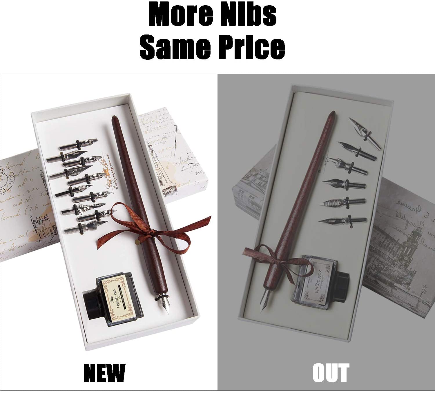 Hethrone Calligraphy Pen Set for Beginners Wooden Fountain Dip Pen