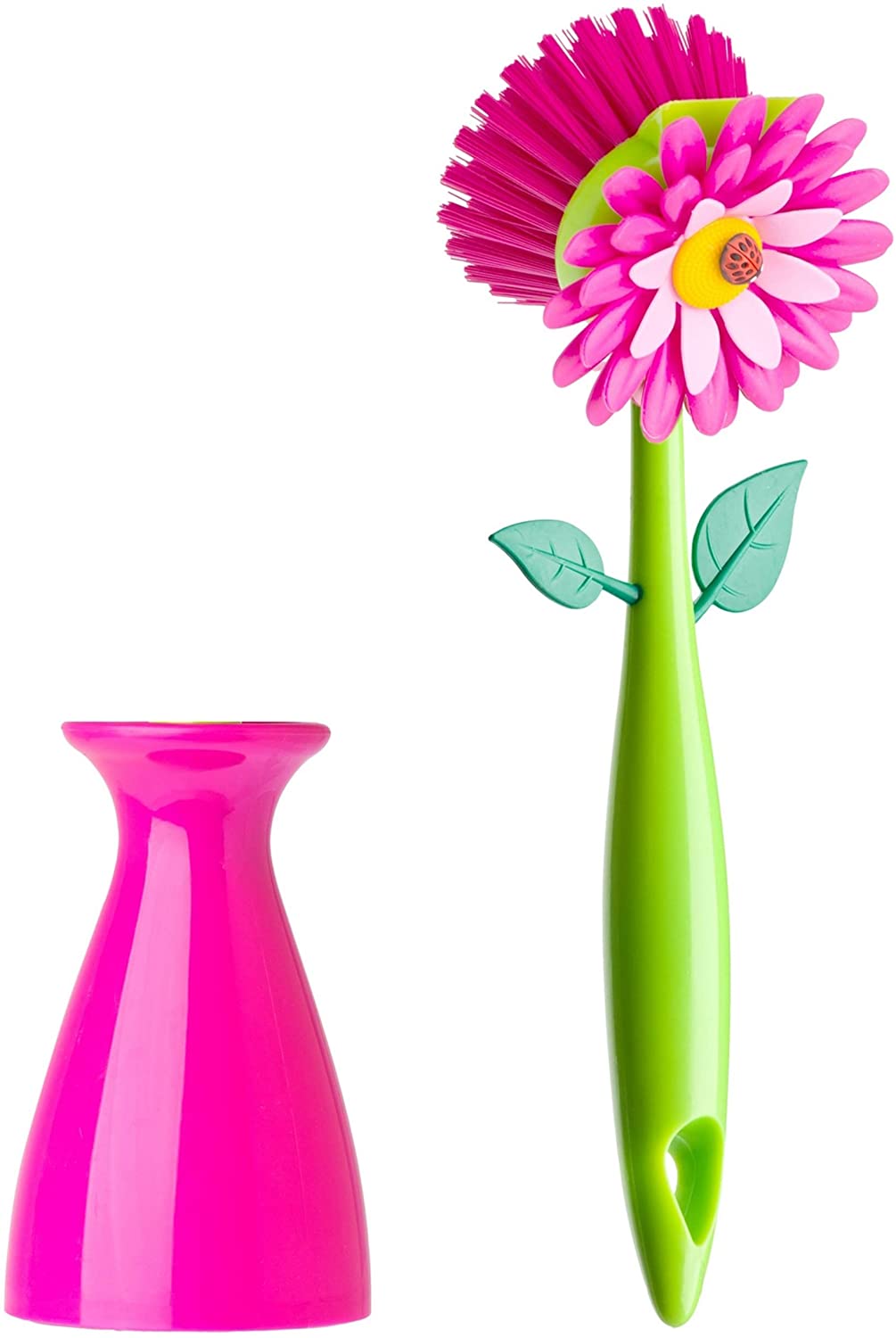 VIGAR Flower Power Dish Brush Made Of Plastic Vase 6517 Pink 5 x 5 x 15 cm - Image 3