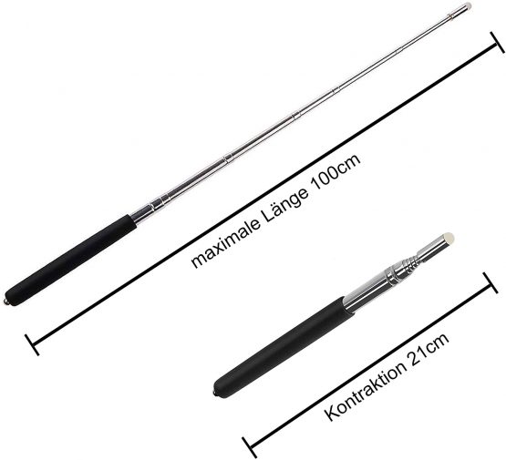 TANCUDER Telescoping Teachers Pointer Retractable Hand Pointer Extendable Classroom Whiteboard Presenter Coach lecture Teaching Pointer Stick with Lanyard & Felt Nib Extends to 39" for Presentations - Image 2