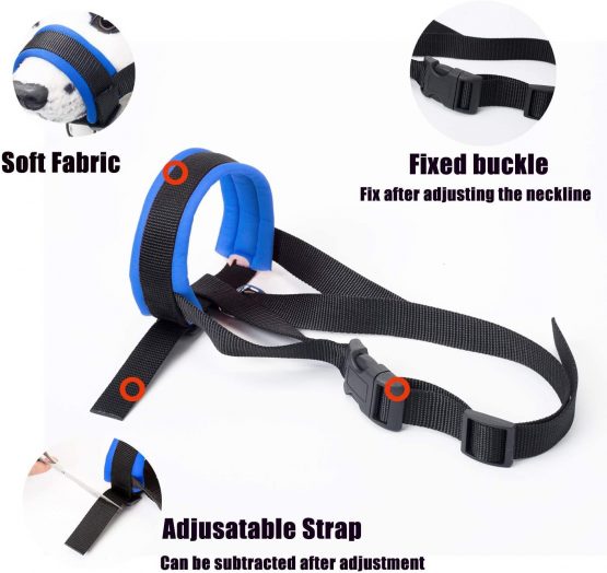 ILEPARK Dog Muzzle with Fabric for Small, Medium and Large Dogs, Anti Biting, Chewing, Adjustable Neck, Breathable(L, Blue) - Image 3