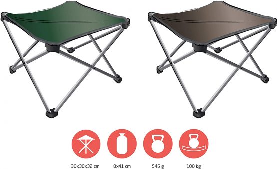 Grand Canyon SINYALA MINI - Folding camping chair, stool foldable - up to 100 kg - Aluminium - Falcon (brown) - Image 2