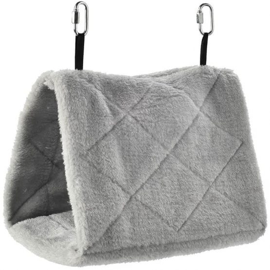 Parrot Essentials Small Bird House Snuggle Hut Hideaway for Parrots, Budgies and Small Birds - Fun Coloured Soft, Cozy Hanging Tent Sack for Resting and Hiding - Toy Hammock Tent Makes Them Feel Safe