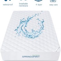 SPRINGSPIRIT Double Mattress Protector Quilted Waterproof Cover for Deep Mattress 35cm, Ultra Soft, 137 x 190cm