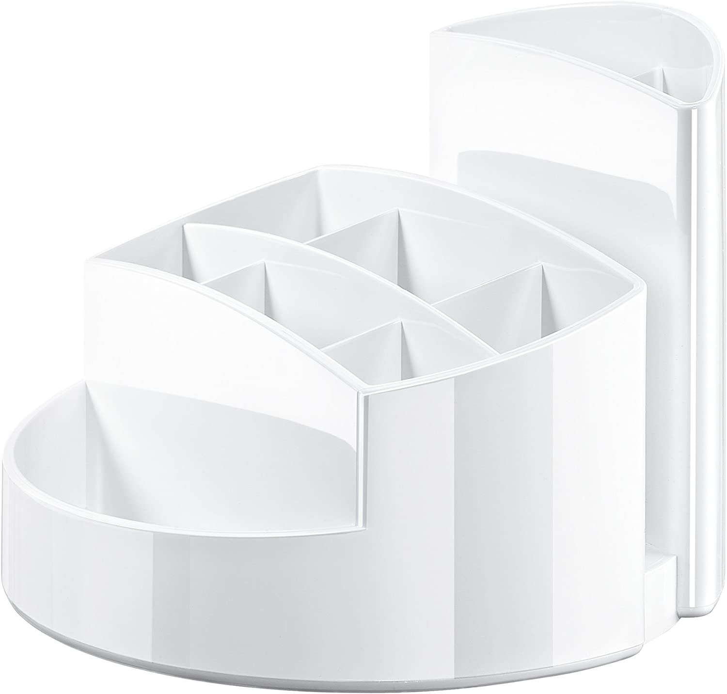 HAN 17460-12, RONDO Desk tidy. Elegant, glossy, premium quality with 9 compartments, white, 140x140x109mm