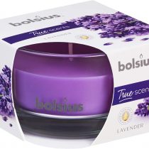 BOLSIUS Small Glass Scented Candle Lavender, Wax, Purple