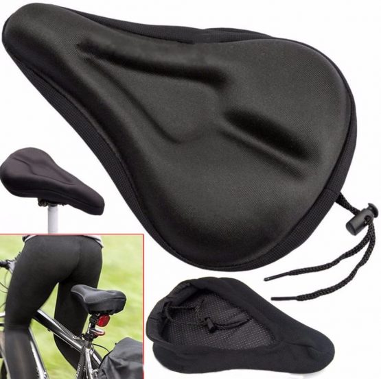 XPhonew Gel Bike Seat Cover, Best Bike Saddle Cover with Black Waterproof Saddle Cover - Extra Comfortable Gel Bicycle Seat for MTB Mountain Road Bike Saddle - Padded Bike Cushion Saddle Cover