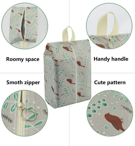 Travel Shoe Bags Waterproof Portable Shoe Storage Pouch with Handle for Men & Women (8 Pack 2 Size Cute Pattern) - Image 2