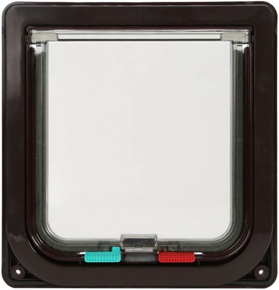TKOOFN 4-Mode Magnetic Door Flap Lockable for Cat Kitten Dog Puppy Pet Safety Small brown - Image 4