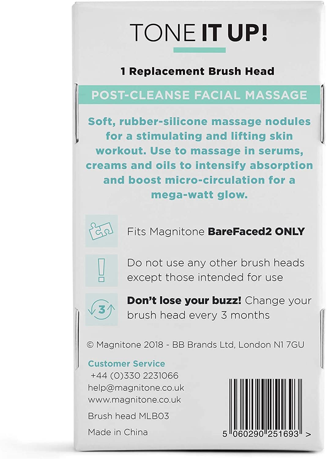 Magnitone Tone It Up Massaging Replacement Brush Head for BareFaced 2, Pack of 1, 1 Pack - Image 4