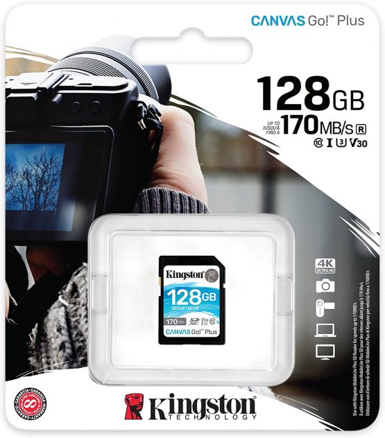 Kingston SDG3/128GB SD Card ( 128GB SDXC Canvas Go Plus 170R C10 UHS-I U3 V30 ) - Image 2