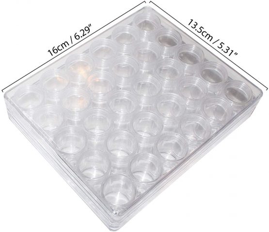 Kurtzy Clear Plastic Bead Storage Organiser Box (2 Pack) - 30 Small Removable Compartment Containers with Lids - Diamond Dot Painting Beads, Jewellery, DIY Nail Art, Earrings, Glitter & Embroidery - Image 2