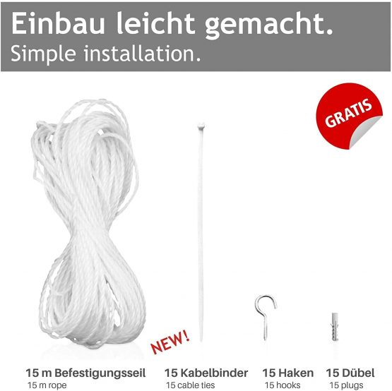 PiuPet® Cat Safety Net (transparent) incl. 15m fastening rope, Protective Net for Balcony & Window (4 x 3 m) - Image 4