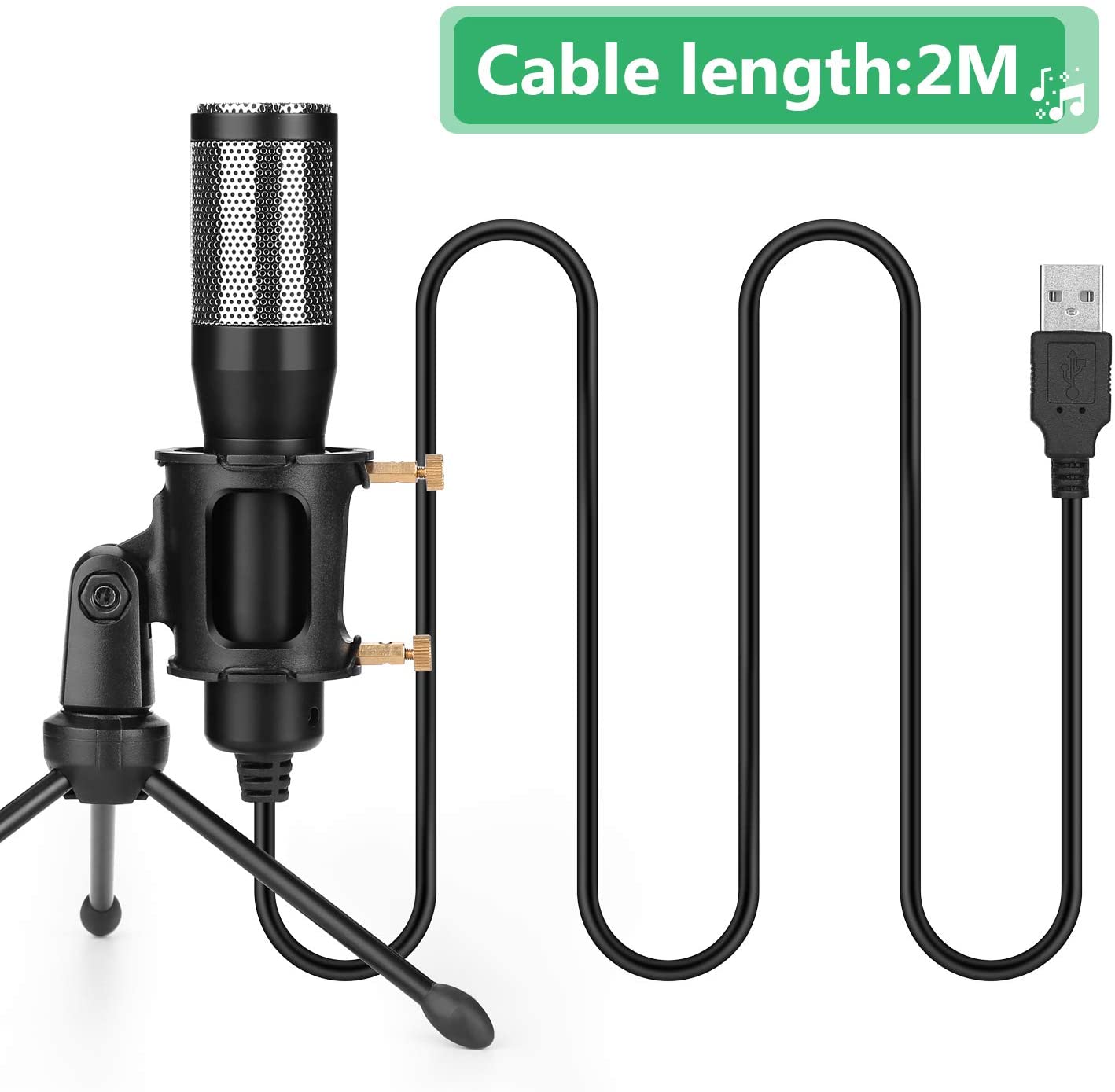 USB Microphone, AGPtEK USB Microphone Set with Tripod Stand, Pop Filter