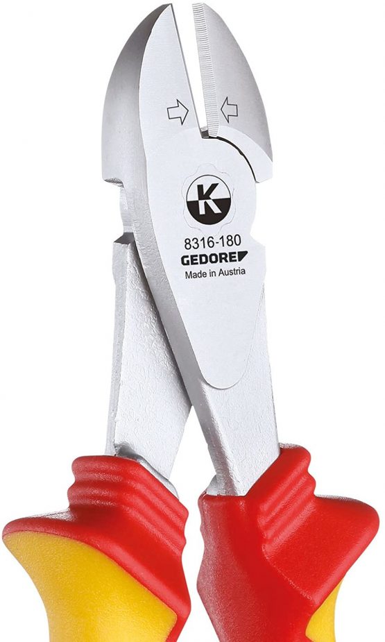 GEDORE VDE Power side cutter for hard (piano) wire up to 1.4-2 mm dia., Insulated, Electric, Length 180 mm, VDE 8316-180 H - Image 2