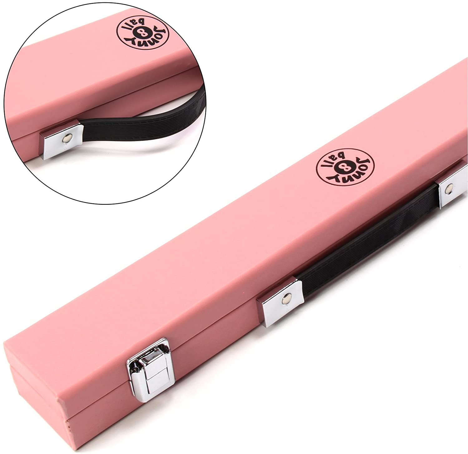 Jonny 8 Ball SHORT 20 Inch Kids Snooker Pool Cue Case for 2 Piece Centre Joint 36 Inch Junior Cues (Pink)