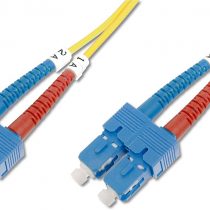 DIGITUS LWL patch cable OS2-3 m SC to SC fiber optic cable - LSZH - Duplex Singlemode 09/125µ - 10 GBit/s - Yellow