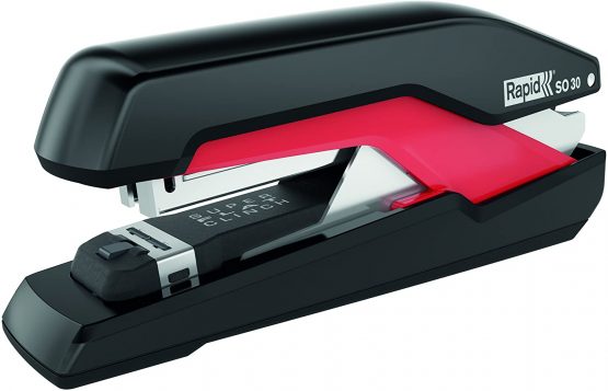 Rapid Stapler, 30 sheet capacity, SuperFlatClinch, Black/red, Effortless Omnipress, High quality ergonomic body, Includes staples, SO30, 5000547