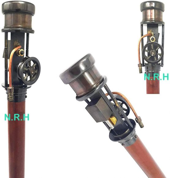 Nautical Walking Cane Stick With Working Steam Engine Model - Image 2