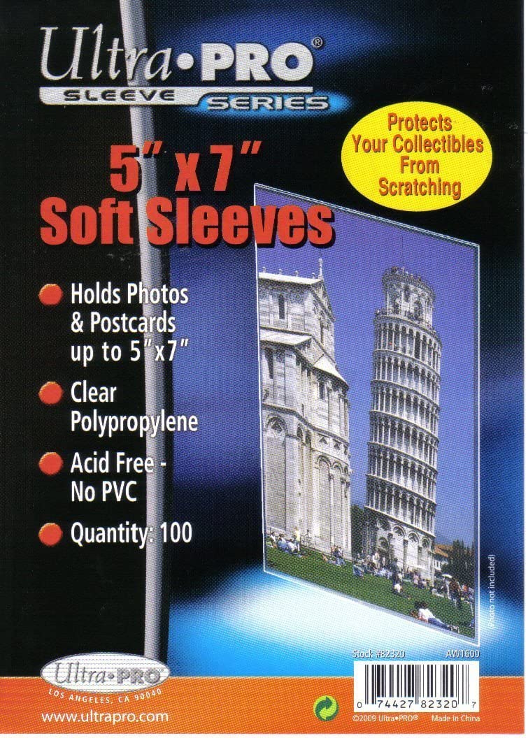 100 Ultra Pro 5" X 7" Soft Sleeves. Ideal For Postcards, Multi