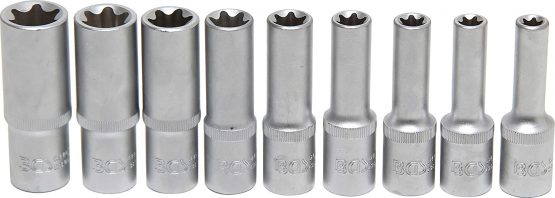 BGS 2026 | Socket Set, E-Type, deep | 12.5 mm (1/2") Drive | E10 - E24 | 9 pcs. - Image 2