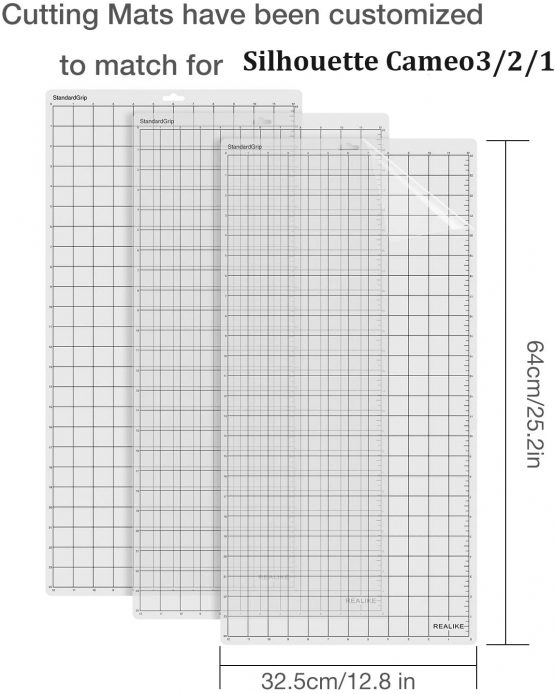 REALIKE Cutting Mat for Silhouette Cameo3/2/1, 3Pack Replacement 12X24 inch Vinyl Standard Grip Cutting Mat for Craft Sewing. - Image 2