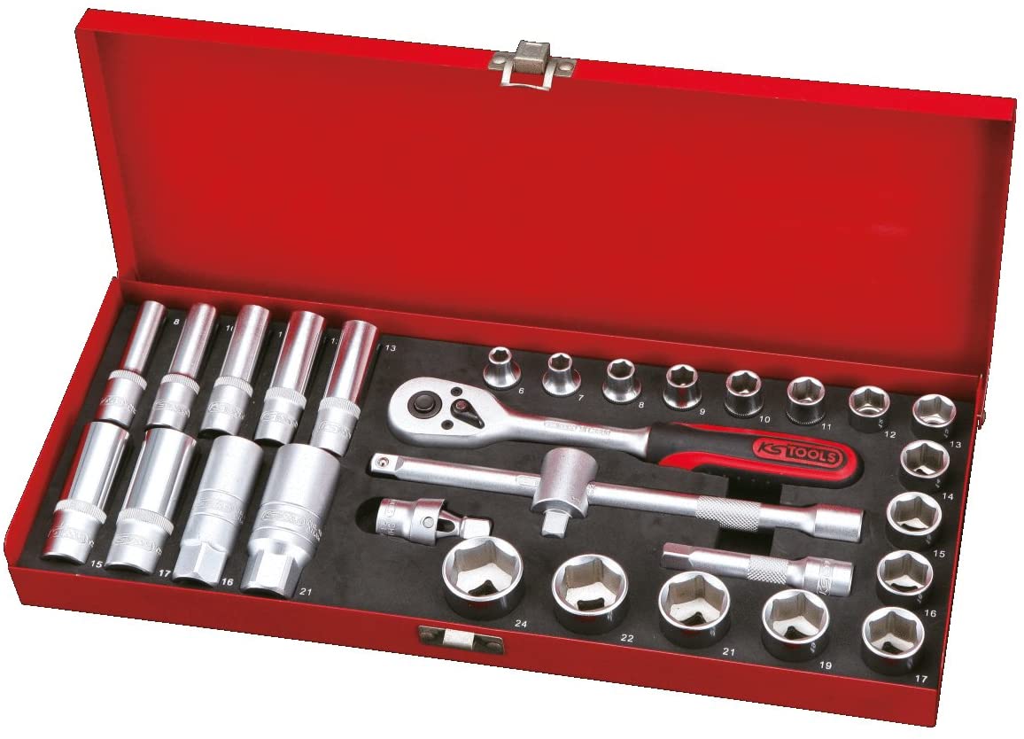 KS Tools 917.4031 3/8-inch Classic Hex Socket Set (30 Pieces), Chrome - Image 3