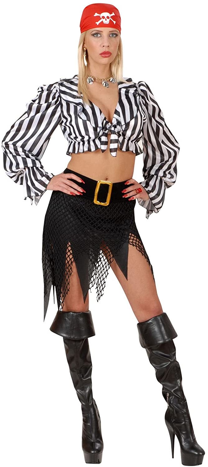 Widmann Sexy Pirate Fancy Dress, Size L, Black & White - Image 2
